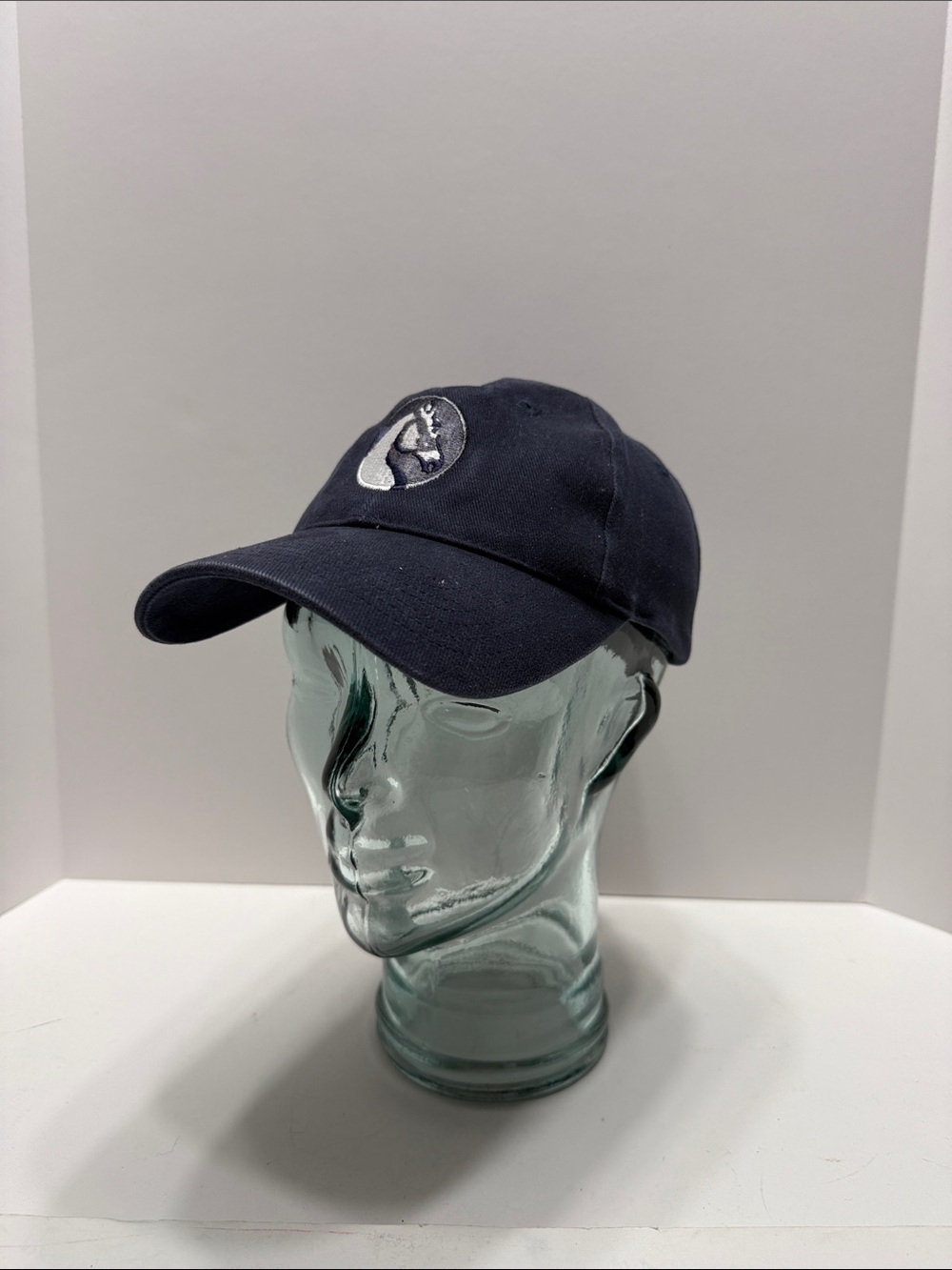 Men's Navy Baseball Cap with Embroidered Horse Front Patch